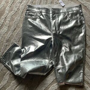Metallic Silver Gap Jeans